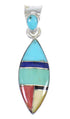 Sterling Silver And Multicolor Southwestern Pendant YX68176